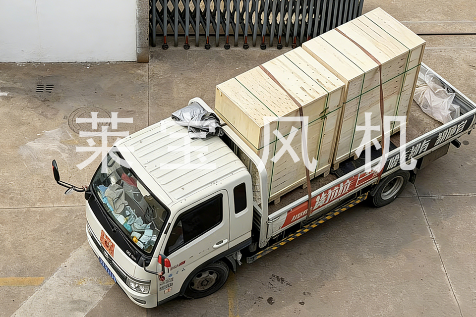 江苏莱宝两台LBSR 150型大功率罗茨鼓风机顺利发货